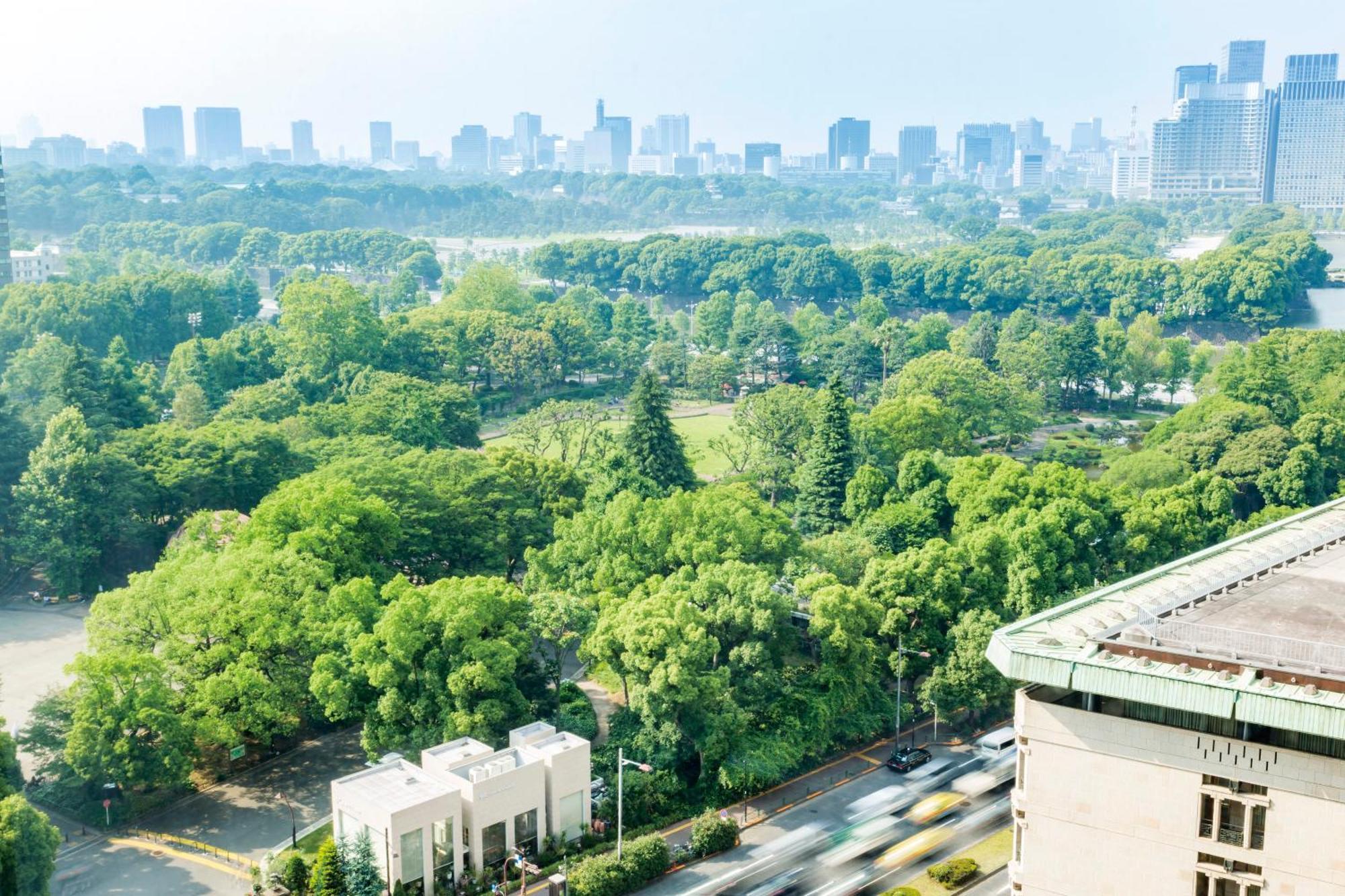 Imperial Hotel Tokyo Esterno foto View of the park from the west